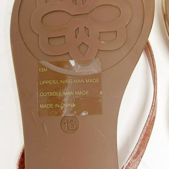 Cambiami Kids Rose Gold Thong Flip Flop Sandals Size 13 - Picture 6 of 7
